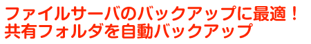 ファイルサーバのバックアップに最適！共有フォルダを自動バックアップ