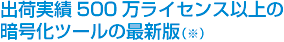 出荷実績500万ライセンス以上の暗号化ツールの最新版